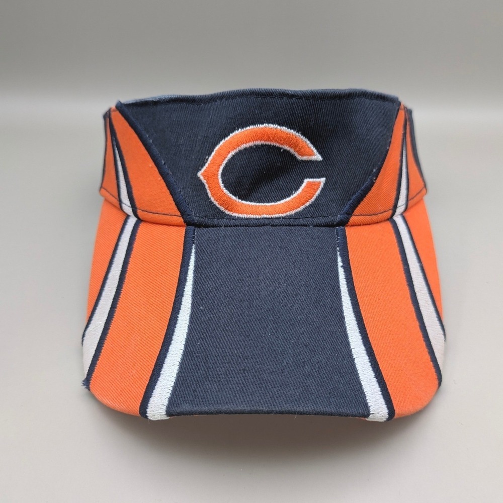 Chicago‎ Bears NFL Adjustable Embroidered Visor 100% Cotton Blue Orange Retro